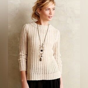ANTHROPOLOGIE Waffle Stitch Mock Neck Sweater